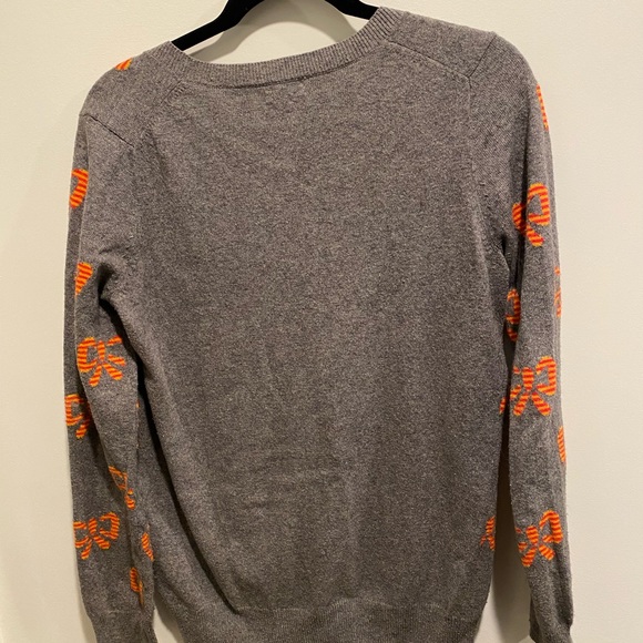 Madewell Wallace Gray Bow Print Sweater S - Picture 2 of 5